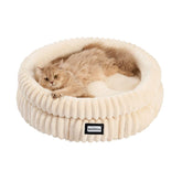 BALANCE cat bed with round edge provides neck support for cozy naps