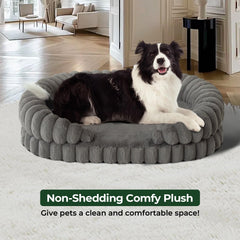 BALANCE dog bed with non-slip bottom stays put on hard floors.