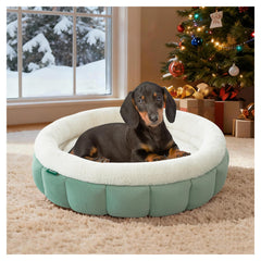 BALANCE donut bed granite-green close-up for cozy pet snooze