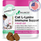 Balanced Breed L-Lysine Cats Soft Chews support immune health and seasonal relief.