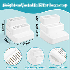 BALAPET cat ramp filter function keeps paws cleaner by removing litter as cats exit.