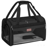 BALEINE cat carrier shows breathable four-sided mesh for improved airflow