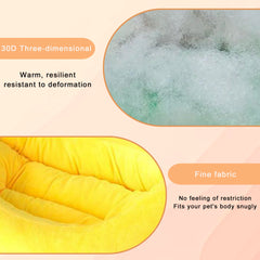 Banana bed care-ready design promotes easy cleaning with gentle washing