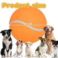 Banfeng orange 9.5-inch dog tennis ball ready for water-friendly play.