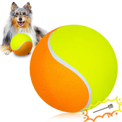 Banfeng big tennis ball for dogs in yellow-orange inflated for giant fetch.