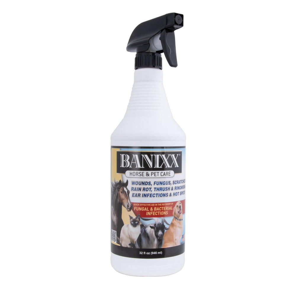 Banixx Horse bottle-pour demonstrates versatile topical care for wounds and skin irritations.
