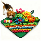 Banlangen Snuffle Mat design with plush floral layout for engaging sniffing play