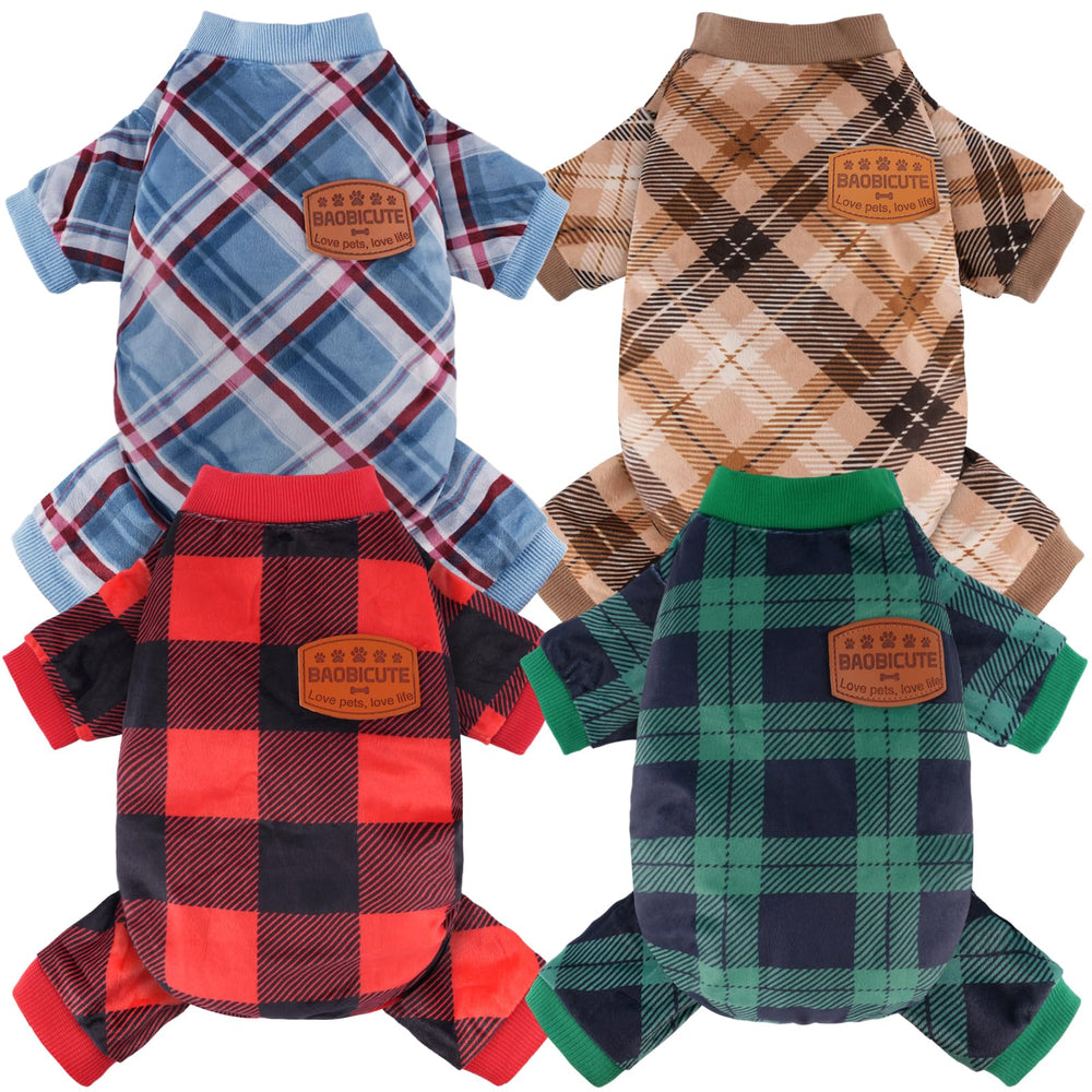 Baobicute 4-pack dog pajamas set for cozy all-day wear