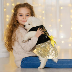 BAOBICUTE bow detail on dog dress adds festive charm