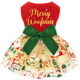 BAOBICUTE dog christmas dress with bowknot-tulle adds festive charm to photos.