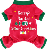 Baobicute dog Christmas pajamas front view showcases cozy warmth for daily walks and holiday photos