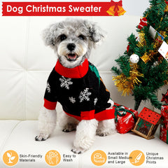 Baobicute dog Christmas sweater soft-knit fabric closeup shows gentle texture