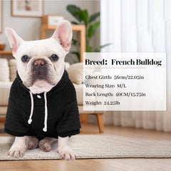 BAOBICUTE dog hoodie in waffle fabric adds texture and warmth for colder days.