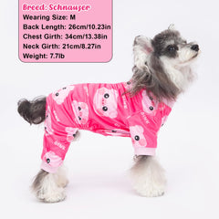 Baobicute dog pajamas pink pig back view highlights playful style for photos
