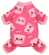 Baobicute dog pajamas pink pig front view shows cozy fit for daily wear