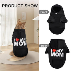 BAOBICUTE dog hoodie back print I Love Dad highlights personality