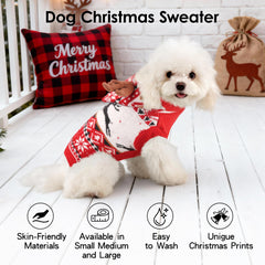 BAOBICUTE dog sweater with reindeer antler hood for holiday dress-up.