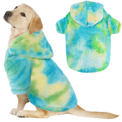 BAOBICUTE fuzzy dog hoodie back view showcasing full-coverage warmth for winter walks.