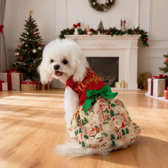 BAOBICUTE dog costume with christmas-tree print for party-ready looks.