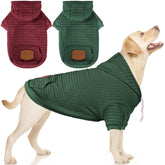 Baobicute two-pack dog hoodie in dark green offers warm, flexible fit for play