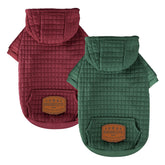 BAOBICUTE two-pack dog hoodie in dark green, cozy warmth for daily walks.