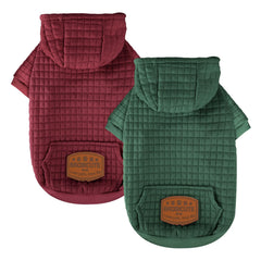 BAOBICUTE two-pack dog hoodie in dark green, cozy warmth for daily walks.