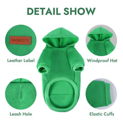 BAOBICUTE two pack dog hoodie pocket detail shows mini pocket for treats on outdoor walks