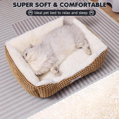 Baodan dog bed soft plush surface promotes calming, restful sleep