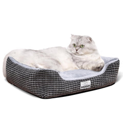 Baodan small dog cat bed soft surface for cozy naps and comforting warmth.