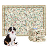 Baodan Washable Pee Pad with flower design on wood floor, training and protection
