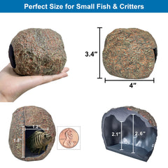 BaoZqua aquarium cave with multi-mount options demonstrates top, middle, bottom placement flexibility