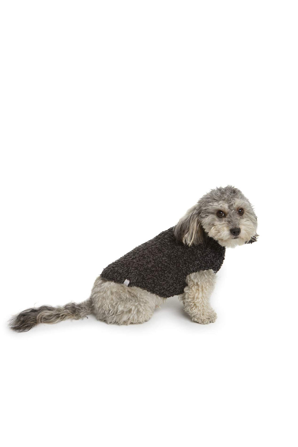 Barefoot Dreams CozyChic Ribbed Pet Sweater front view delivers plush warmth for chilly strolls.