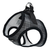 Bark Appeal Black Plaid Step-In Harness front view for comfortable small-to-medium dogs