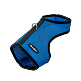 Bark Appeal Blue Wrap N Go harness front view shows breathable mesh for comfy daily walks