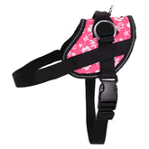 Bark Appeal Pink Hibiscus no pull harness front view shows adjustable straps for a comfortable fit