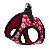 Bark Appeal Red Hibiscus Step-in Harness soft mesh close-up for breathable daily wear