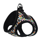 Bark Appeal Skull multi-step-in harness front view with secure fit for small dogs.