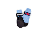Bark Brite blue small front view boot showing breathable neoprene for paw comfort