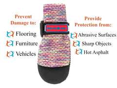 Bark Brite paw boot rubber sole provides traction on trails
