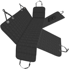 Bark Lover XL backseat cover shows waterproof fabric protecting car seats from spills