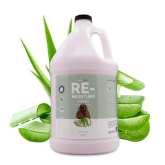 Bark2Basics Remoisture dog conditioner bottle front view highlights hydrating formula for silky coats