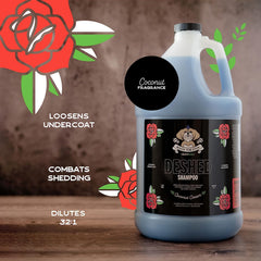 Bark2Basics Rock The Dog shampoo foamy lather coats the fur for thorough cleansing.