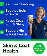 BARK&SPARK canine skin-coat closeup demonstrates a shiny coat and moisturized skin texture