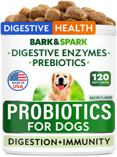 BARK&SPARK dog probiotics five-strain chews promote balanced digestion for daily comfort.