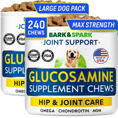 barkandspark glucosamine chondroitin dog hip chews support joint mobility