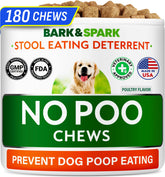 BARK&SPARK No Poo Chews packaging front shows vet-formulated deterrent.