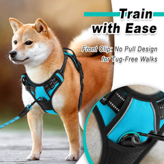 BARKBAY dog harness adjustable fit side view highlights custom comfort for all sizes
