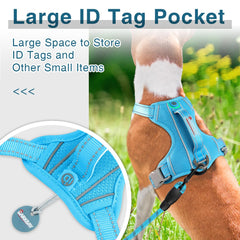 BARKBAY Dog Harness No Pull blue side adjustment enables a secure, customized fit.