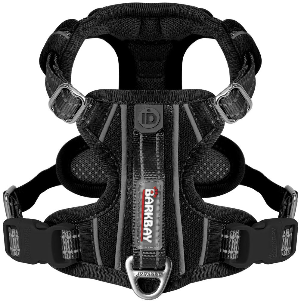BARKBAY No-Pull Harness front view shows lightweight nylon for comfort.