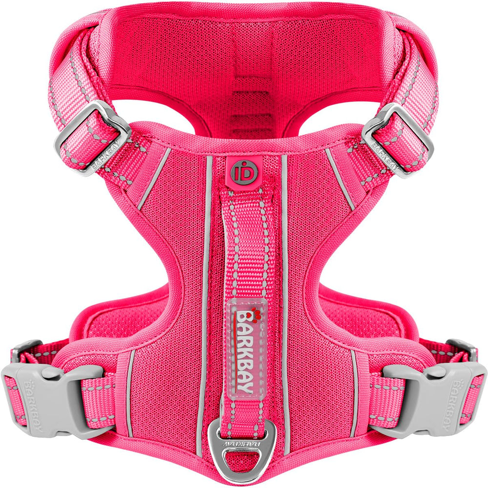 BARKBAY No-Pull harness pink enables easier daily walks with gentle guidance.
